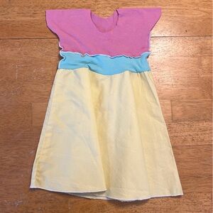 ✅NWT Yana Dee Baby Dress Doll Spring color block Infant 6-18 Mths salvage fabric